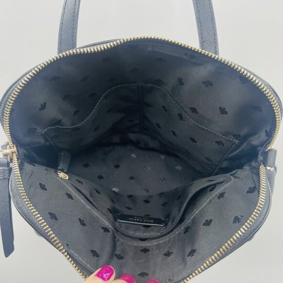 Kate Spade New York Saffiano Leather Top Handle Satchel Purse Zipper Closure - Picture 9 of 12